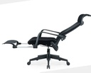 Chaise Executive trés confortable en noir avec entête / repose pied