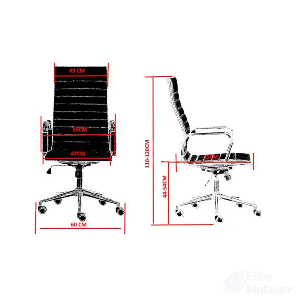 Chaise de bureau pivotante orthopédique – v8