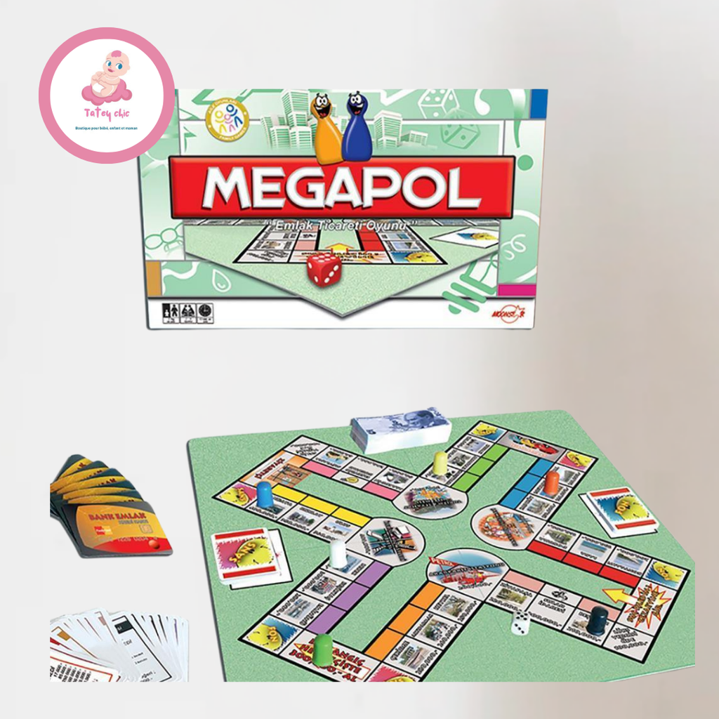 Megapol Monopoly Jeu de commerce immobilier Jeu de société familial Jouet