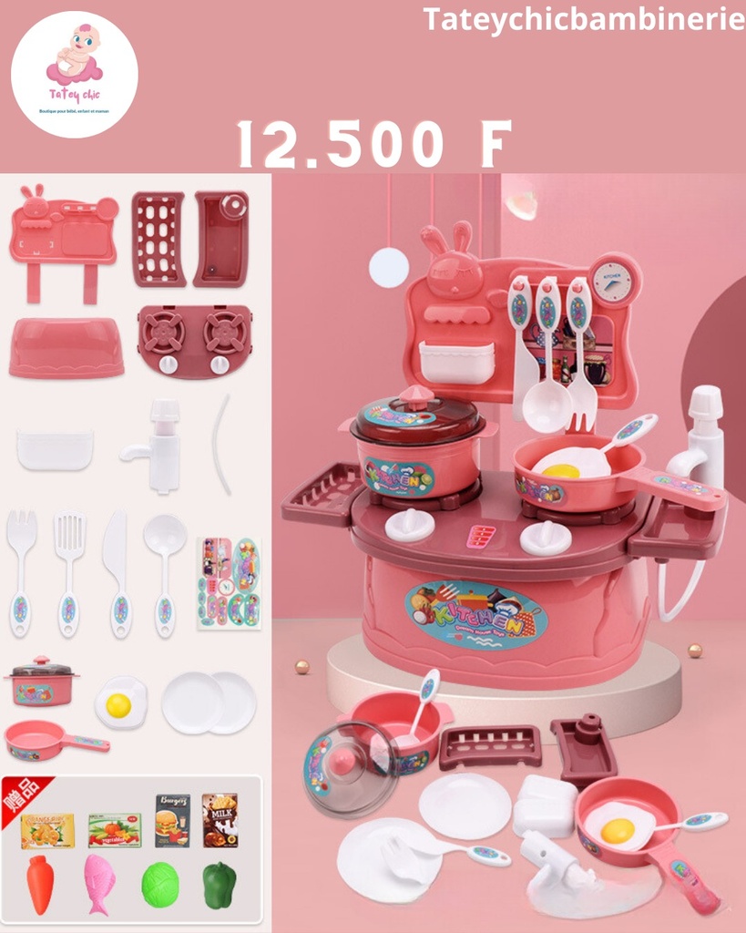 Jouet de cuisine pour enfants Table de cuisson, jouets pour filles et garçons 