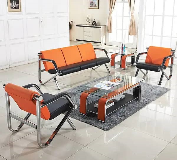 Salon de bureau | orange noir | rouge noir