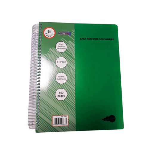 Generic Cahier Spiral - 5 matières - Grand Format de 500 Pages - différentes couleurs